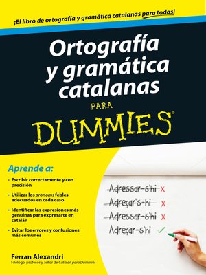 cover image of Ortografía y gramática catalanas para Dummies
